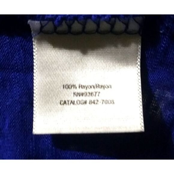 A New Approach Womens Ruched V-Neck Royal Blue 3/4 Sleeve Top Size Large - Picture 7 of 7